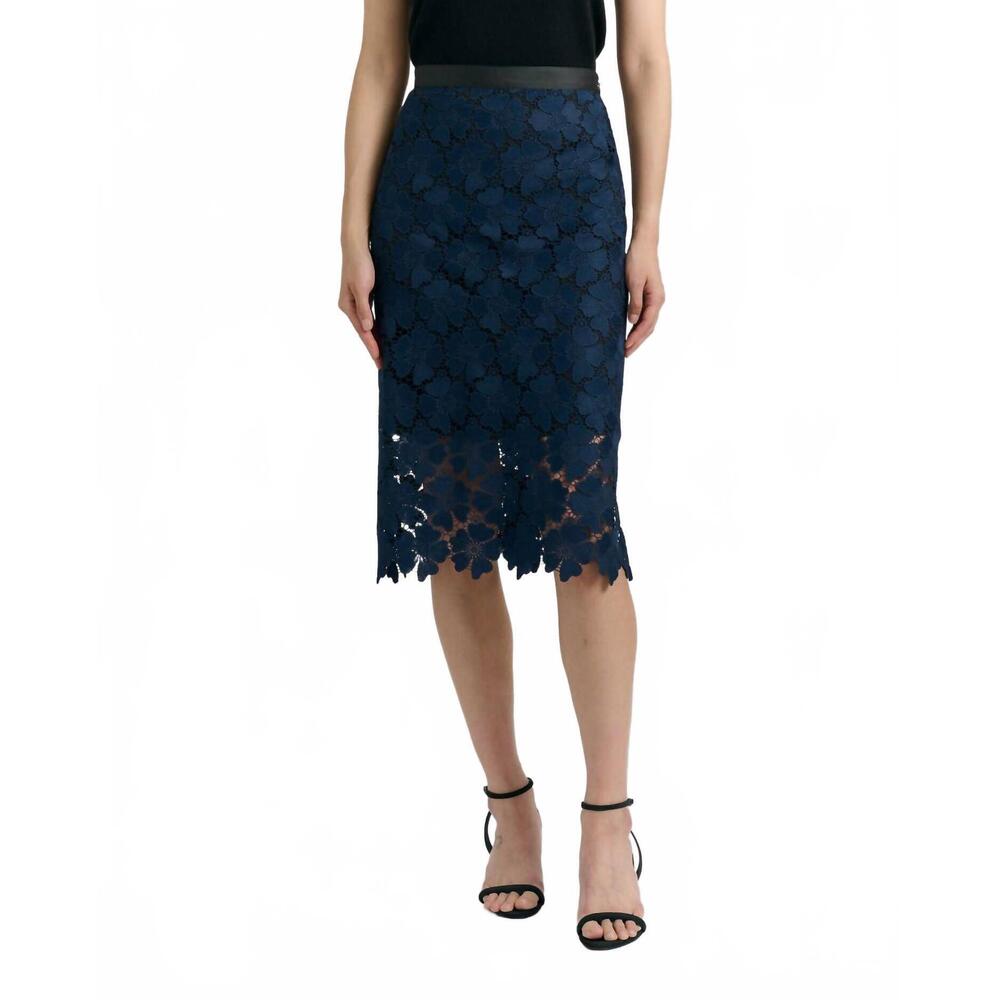 NEW CARTOLINA NANTUCKET mulberry midi skirt in midnight blue